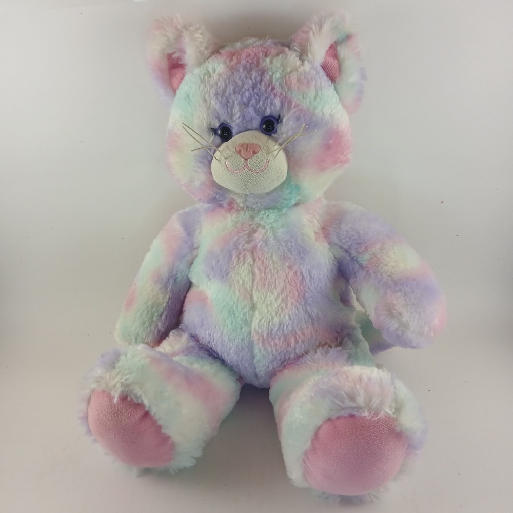 Build A Bear Workshop‎ BAB Cat Kitty Pastel Tie Die 16" Plush Stuffed Animal